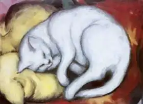 Marc, Franz: Kočka na žlutém polštáři