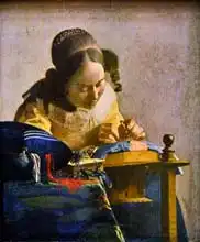 Vermeer, Jan: Vyšívání (Krajkářka)