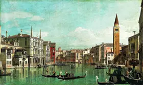 Canaletto, Giovanni: Canal Grande, Benátky, pohled na jihovýchod, s Campo della Carità vpravo