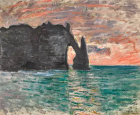 Monet, Claude: Étretat, západ slunce