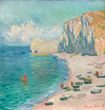 Monet, Claude: Pláž a útes u Amontu