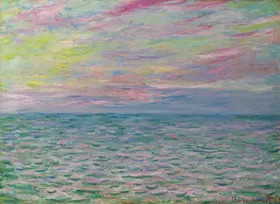 Monet, Claude: Západ slunce u Pourville, otevřené moře