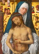 Memling, Hans: Bolestný muž v náručí Panny Marie