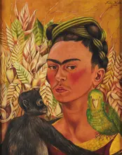 Kahlo, Frida: Autoportrét s opicí a papouškem