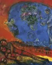 Chagall, Marc: Milenci v červené