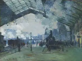 Monet, Claude: Příjezd vlaku do nádraží v Saint Lazare