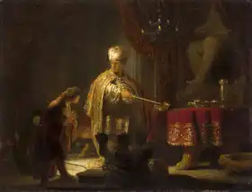 Rembrandt, van Rijn: Daniel a Cyrus před Idol Bel