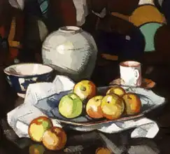 Peploe, Samuel John: Zátiší s jablky a vázou