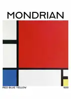 Mondrian, Piet: Kompozice s červenou,modrou a žlutou 1930
