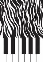 Manovski, Sarah: Černobílý tisk klavíru Zebra