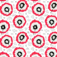 Channell, Michele: Červený šedý květ třásně polka dot