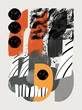 Dean, Little: Abstraktní Tvar Koláž V černé barvě