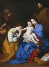 Ribera, Jose de: Svatá rodina se sv. Annou a Kateřinou Alexandrijskou