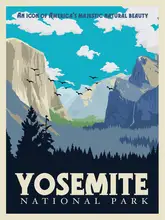 Retrodrome: Yosemitský národní park cestovní tisk