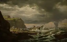 Dahl, Christian Johan: Wreck ship near the shores of Norway