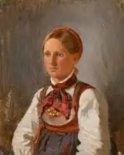 Tidemand, Adolph: Portrét Gunilla Olsdattera z Tinnu