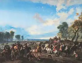 Huchtenburgh, Jan van: William III. oranžský před královským křeslem Bonna v roce 1673