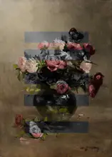 Concept, Art The: Kytice Vintage olejomalba květin,koláž