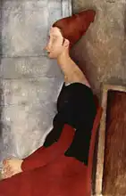 Modigliani, Amadeo: Portrét Jeanne Hebuterne ve tmavých šatech