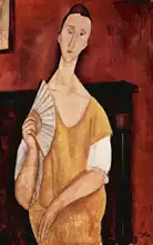 Modigliani, Amadeo: Portrét Lunie Czechowské s vějířem