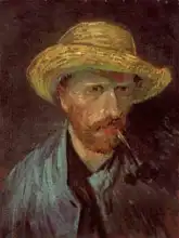 Gogh, Vincent van: Autoportrét ve slaměném klobouku s dýmkou