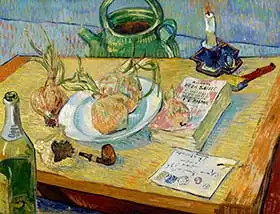 Gogh, Vincent van: Zátiší s cibulí, dýmkou a pečetním voskem