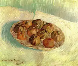 Gogh, Vincent van: Zátiší s košíkem jablek věnované Lucienovi Pissarro