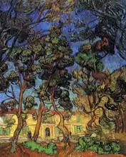 Gogh, Vincent van: Stromy v zahradě Saint-Paul Hospital