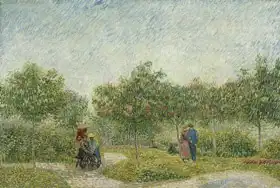 Gogh, Vincent van: Zahrada v Montmartre (milenci)