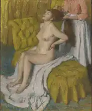 Degas, Edgar: Česání vlasů po koupeli
