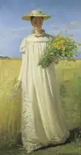 Ancher, Michael: Anna Ancher se vrací z pole