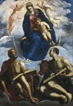 Robusti (Tintoretto), J.: Marie s dítětem a sv. Markem a Lukášem