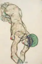 Schiele, Egon: Akt se zeleným čepcem