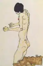 Schiele, Egon: Klečící akt s otevřenou náručí