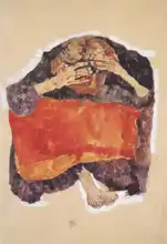 Schiele, Egon: Sedící dívka se skloněnou hlavou