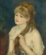 Renoir, Auguste: Mladá žena splétající si vlasy