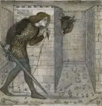 Burne-Jones, Edward: Theseus a Minotaur v labyrintu