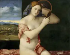 Bellini, Giovanni: Young naked woman with mirror