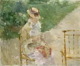 Morisot, Berthe: Mladá žena při pletení