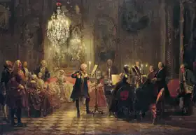 Menzel, Adolph: Koncert na flétnu pro Fridricha Velikého v Sanssouci