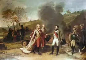 Gros, Antoine-Jean: Rozhovor mezi Napoleonem I. a Františkem II. po bitvě u Slavkova, 4.12. 1805