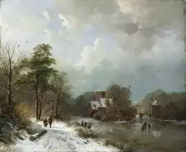 Koekkoek, Barend Cornelis: Zimní krajina, Holandsko