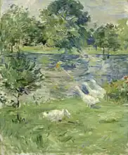 Morisot, Berthe: Dívka v loďce s husami