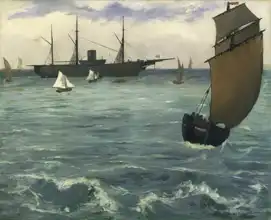 Manet, Edouard: Bitevní loď Kearsarge u Boulogne
