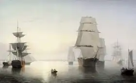 Lane, Fitz Henry: Sunrise in Boston Harbor