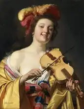 Honthorst, Gerrit van: Woman with violin