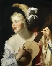Honthorst, Gerrit van: Žena s kytarou