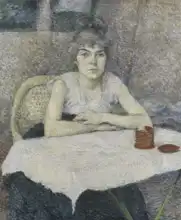 Toulouse-Lautrec, H.: Mladá žena u stolu