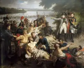 Meynier, Charles: Návrat Napoleona na ostrov Lobau po bitvě u Esslingu