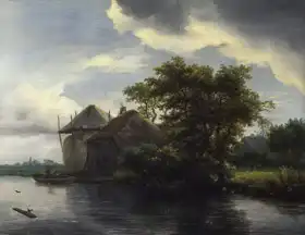 Ruisdael, Jacob: Chata a stoh u řeky